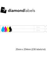 Diamondlabels 25x254mm sleufetiketten mat papier