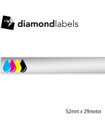Diamondlabels 52mm x 29 meter glanzend zilver kunststof