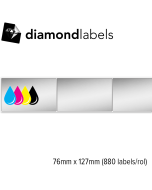 Diamondlabels 76x127mm glanzend zilver papier