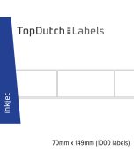 TopDutch Labels 70x149mm mat papier met speciaal zwarte lijm