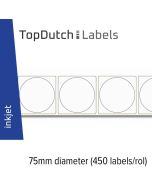 TopDutch Labels 75mm diameter mat papier