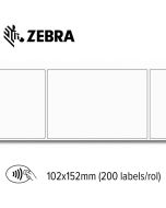 Zebra RFID (UHF) papieren label 2000T 102x152mm voor desktop printer (200 labels/rol)