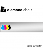 Diamondlabels 76mm x 29 meter glanzend zilver kunststof