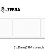 Zebra Z-Ultimate zilver 3000T Gloss 51x25mm (2580 labels) 12 rollen