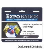ExpoBadge 96x82mm extra sterk 1 box á 500 stuks