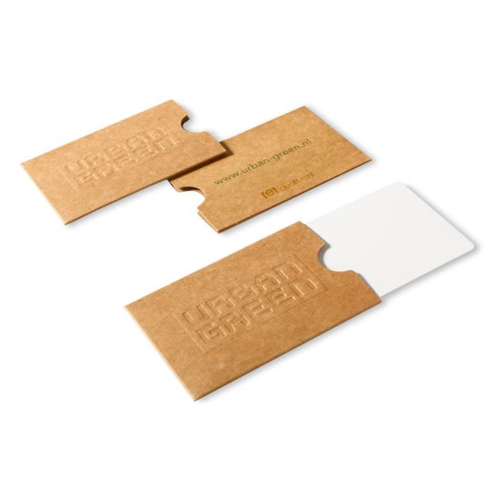 Cardverpakking klein sleeve 9x6 cm 2 pagina's bedrukt zonder | DCP