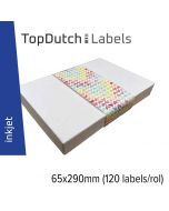TopDutch Labels 65x290mm banderol papier met structuur