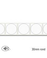 L 100 30r   nfc sticker ntag 216 rond 30 mm wit permanent kleven