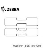 Zebra 8000D Jewelry zonder flaps 56x13mm voor desktop printer (3.510 labels/rol) 6 rollen