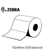 Zebra Z-Select 2000T 102x64mm voor desktop printer (1.100 labels/rol) 4 rollen