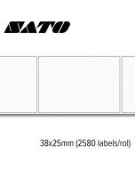 Sato Eco Thermal Standaard 38x25mm voor desktop printers (2.580 labels/rol) 12 rollen