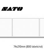 Sato Velum Standaard 74x210mm voor mid-range en high-end printers (800 labels/rol) 6 rollen