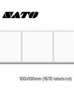 Sato Vellum Standaard 100x100mm voor mid-range en high-end printers (1.670 labels/rol) 4 rollen