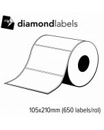 Diamondlabels 105x210mm glanzend papier inkjet Die-cut labels voor C6000/C7500 1 rol á 650 labels