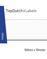 TopDutch Labels 100mm x 70 meter zilver chroom papier