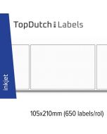 TopDutch Labels 105x210mm glanzend papier