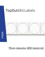 TopDutch Labels 75mm diameter mat papier