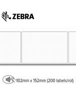Zebra RFID (UHF) papieren label 1000D 102x152mm voor desktop printer (200 labels/rol)