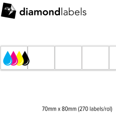 Diamondlabels 70x80mm gestructureerd mat papier