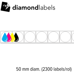 Diamondlabels 50mm diameter glanzend papier