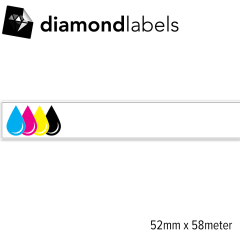 Diamondlabels 52mm x 58 meter glanzend kunststof