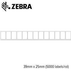 Zebra Z-Perform 1000T 39x25mm voor mid-range en high-end printers (5.000 labels/rol) 10 rollen