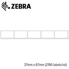 Zebra Z-Perform 1000T 37x67mm voor mid-range en high-end printers (2.190 labels/rol) 10 rollen