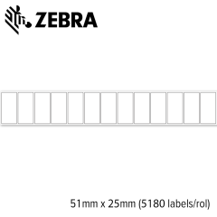 Zebra Z-Select 2000T 51x25mm voor mid-range en high-end printers (5.180 labels/rol) 10 rollen