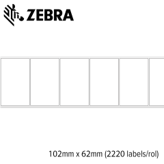 Zebra Z-Select 2000T 102x64mm voor mid-range en high-end printers (2.220 labels/rol) 4 rollen