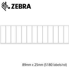 Zebra Z-Perform 1000T 89x25mm voor mid-range en high-end printers (5.180 labels/rol) 6 rollen