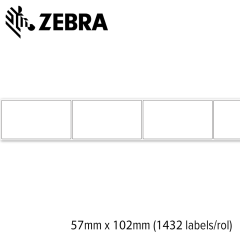 Zebra Z-Select 2000D 57x102mm voor mid-range en high-end printers (1.432 labels/rol) 8 rollen