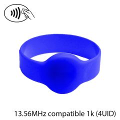 Polsband RFID 13.56MHz compatible 1k blauw (4UID) (74mm diameter)