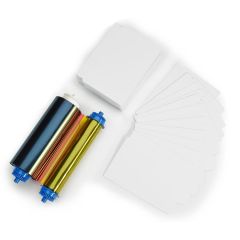  Zebra media kit 400 badge cards met 2 boorgaten  voor ZC10L + YMCO lint