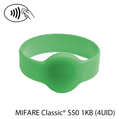 Polsband RFID NXP S50 MIFARE Classic® 1KB groen (4UID) (74mm diameter)