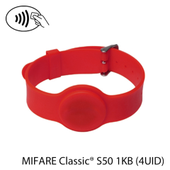 Polsband met gesp RFID NXP MIFARE Classic® S50 1KB rood (4UID) (23cm)