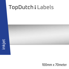 TopDutch Labels 100mm x 70 meter zilver chroom papier