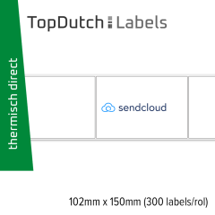 TopDutch Labels 102x150mm Sendcloud verzendetiketten 1 rol á 300 labels