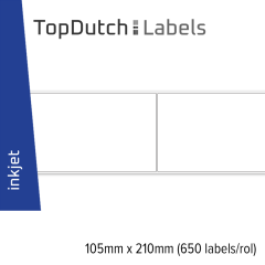 TopDutch Labels 105x210mm glanzend papier
