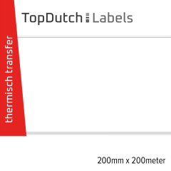 TopDutch Labels 200mm x 200 meter mat kunststof