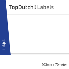 TopDutch Labels 203mm x 70meter mat papier