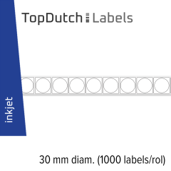 TopDutch Labels 30mm diameter mat papier