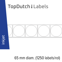 TopDutch Labels 65mm diameter glanzend papier