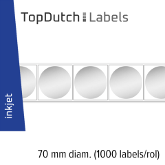 TopDutch Labels 70mm rond zilver papier