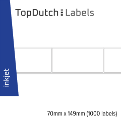 TopDutch Labels 70x149mm mat papier met speciaal zwarte lijm