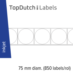 TopDutch Labels 75mm diameter mat papier