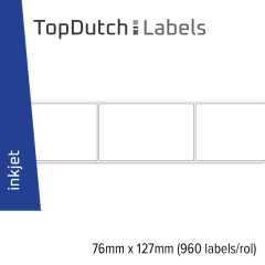 TopDutch Labels 76x127mm glanzend papier