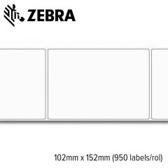 Zebra 102x152mm PolyE 3100T glanzend kunststof labels 1 doos á 4 rollen