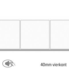 NFC sticker Ntag 216 vierkant 40 mm wit permanent klevend