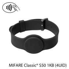 Polsband met gesp RFID NXP MIFARE Classic® S50 1KB zwart (4UID) (23cm)