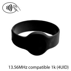 Polsband RFID 13.56MHz compatible 1k zwart (4UID) (55mm diameter)